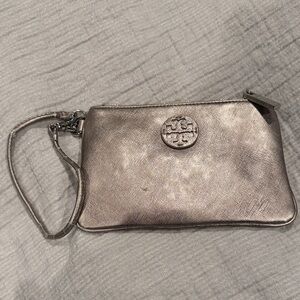 Tory Burch Metallic Wristlet Clutch